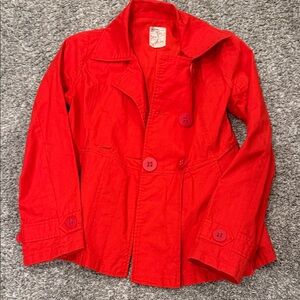 Tulle Vibrant Red Kids Pea Coat